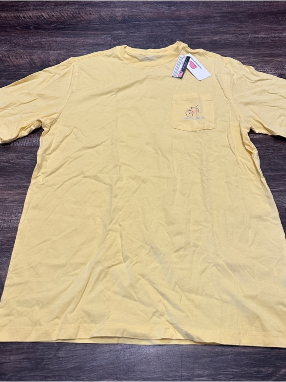 Vineyard Vines Girls Pocket Crew Neck T-Shirt - Yellow